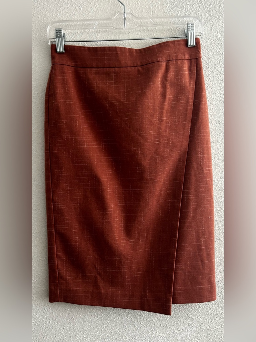 Ann Taylor Rust Grid Pencil Skirt